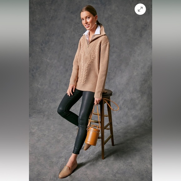 Tuckernuck Camel Quarter Zip Estella Sweater, XS, NWT - Picture 6 of 6